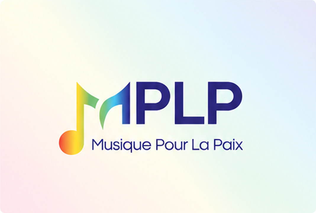 MPLP logo with a multicolor musical-note mark and the words Musique Pour La Paix on a pastel background